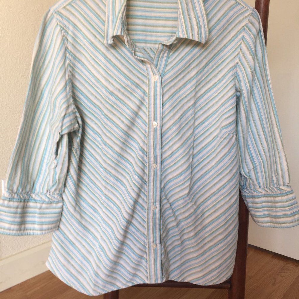 OLD NAVY – Button-front, 3/4 Sleeves, Linen Shirt – Sz L